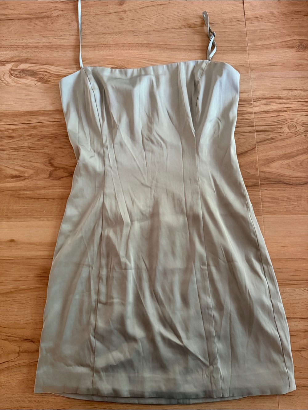 Satin Slip Dress in Light Green